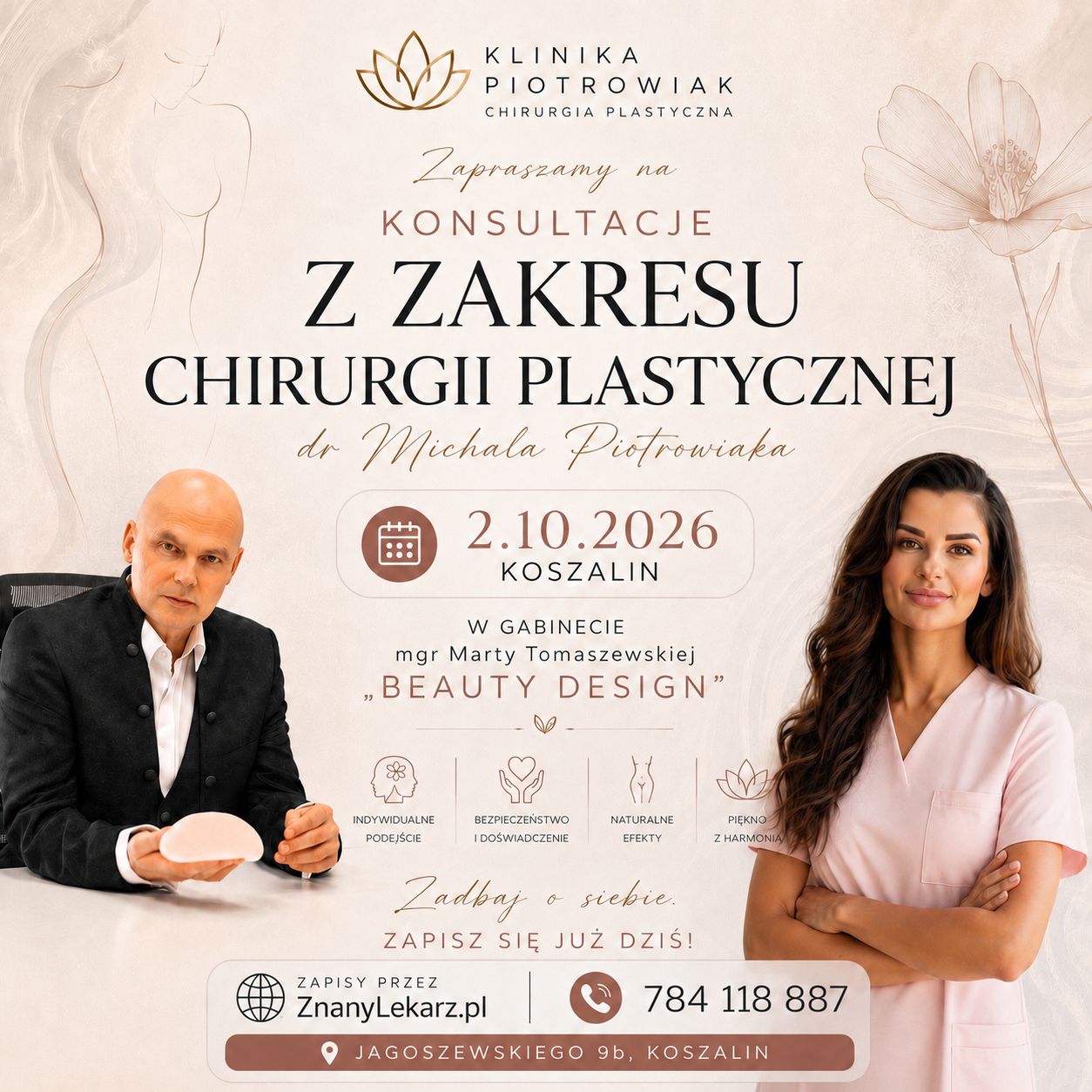 Konsultacje z zakresu chirurgii plastycznej dr Michała Piotrowiaka